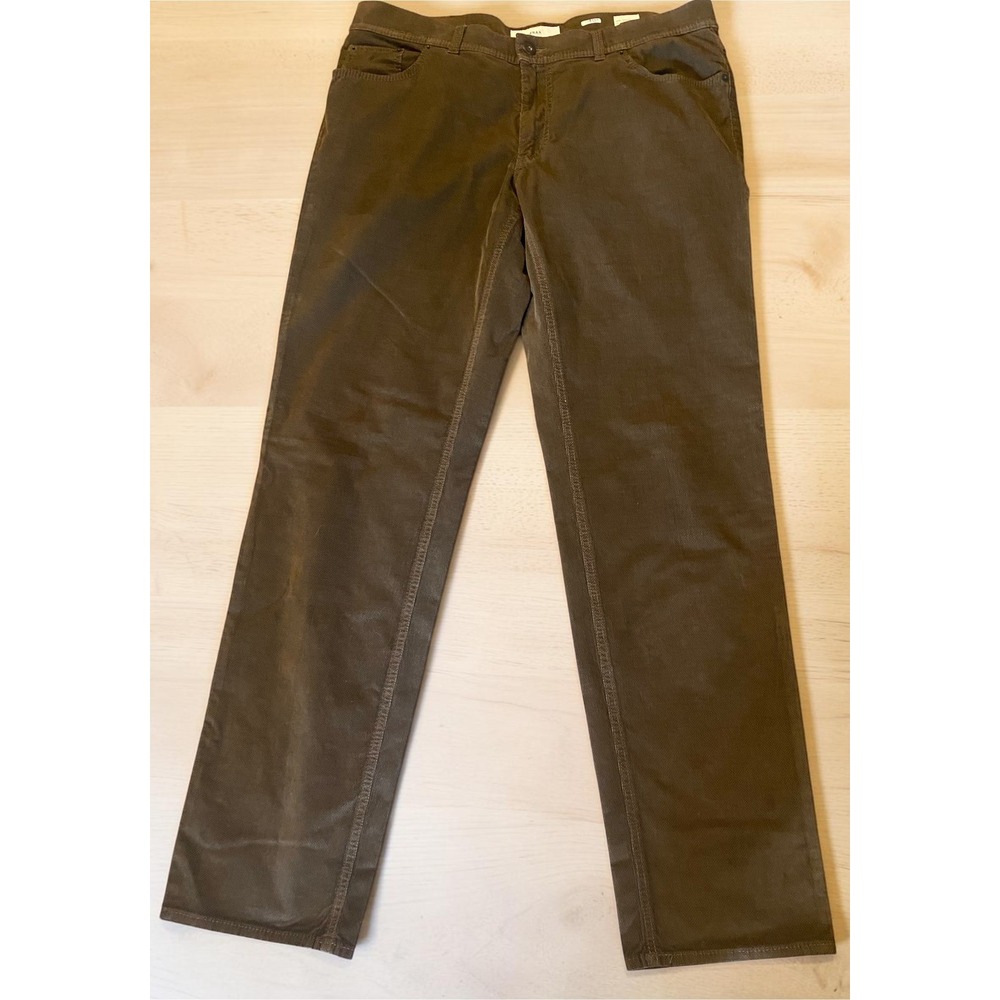 Brax Cooper Fancy Regular Fit Corduroy Cotton Pants Brown Men's 38/34